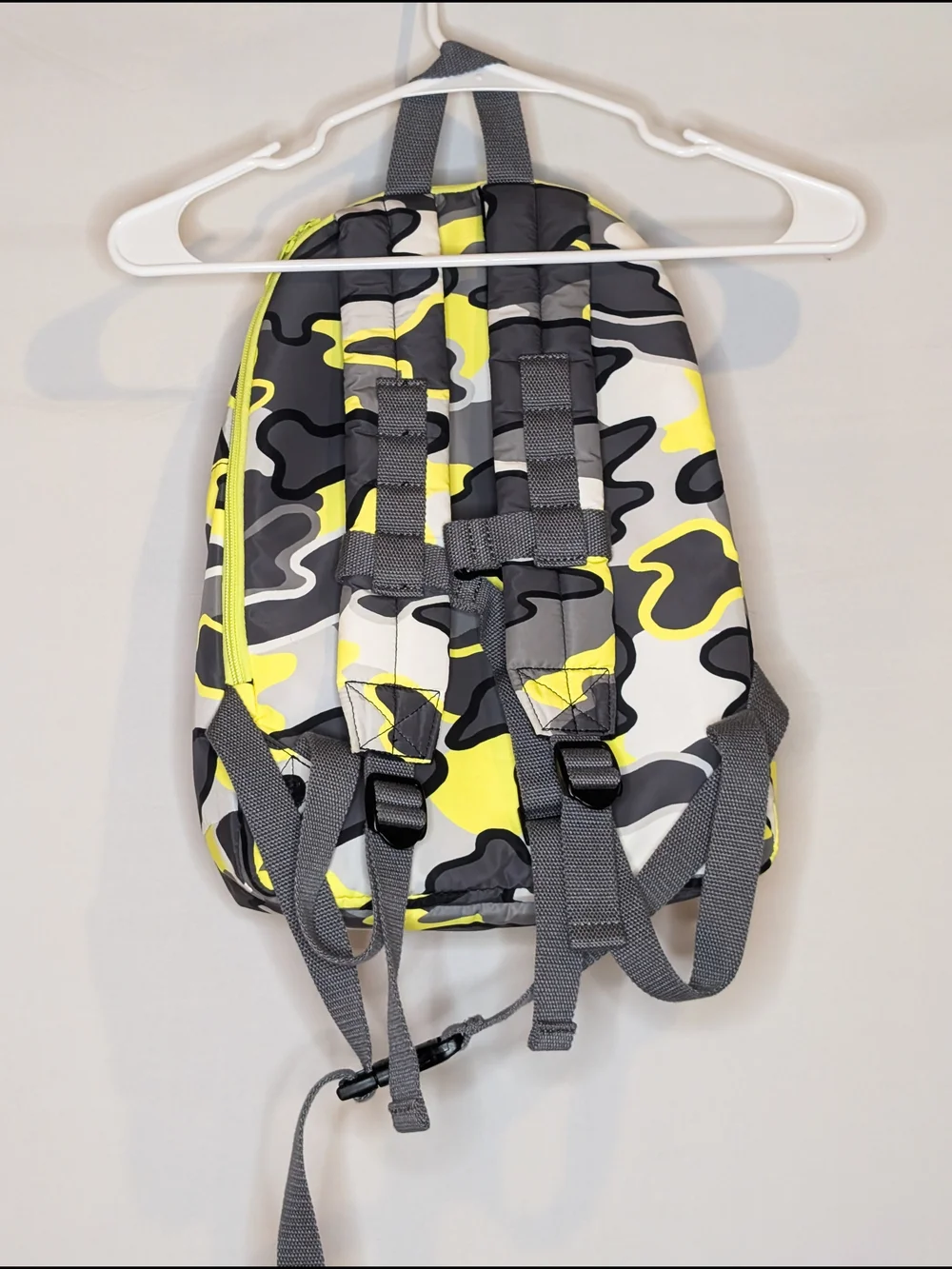 Stella McCartney Kids Neon Yellow & Gray Camo Backpack